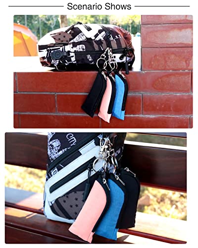 Portable Chapstick Holder Pouch with Hook - 3pcs Lip Balm Case