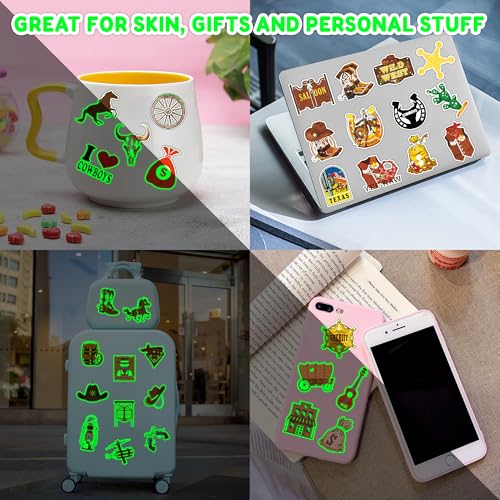 96 PCS Glow in The Dark Cowboy Temporary Tattoos for Kids