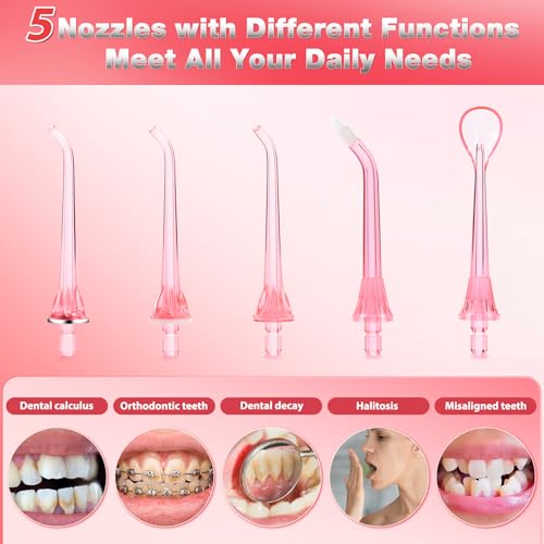 Tovendor Cordless Red Water Flosser - Powerful Dental Oral Irrigator