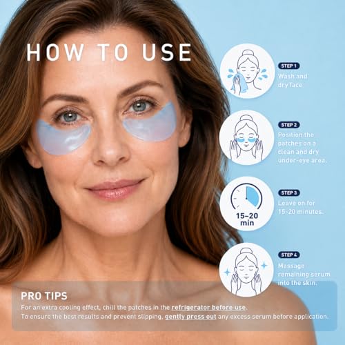 Under Eye Patches for Dark Circles: 30 Pairs Enaskin Naturals Retinol Collagen Eye Gels Mask - Reduce Wrinkles Puffy & Bags - Skin Treatment Pads - Anti Aging Moisturizer For Women (Blue)