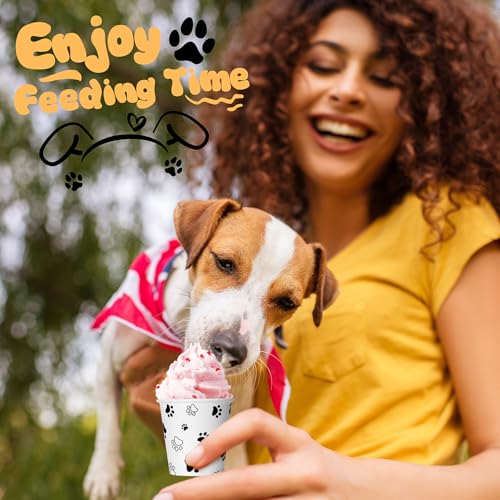 Yungyan 100 Pcs Disposable Mini Pup Cups with Paw Print Design