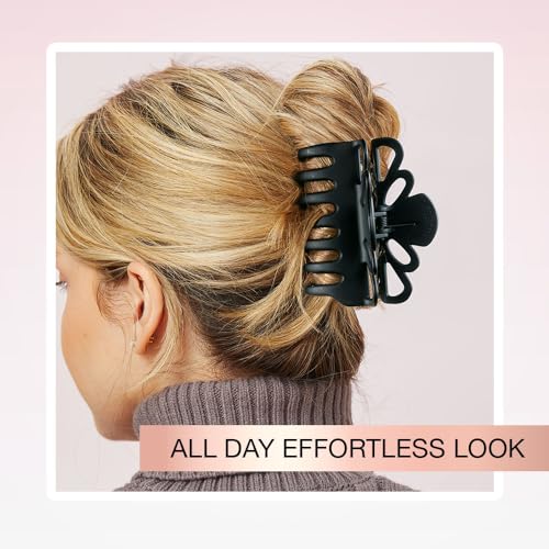 Scunci No-Slip Grip Claw Clip for Thick Hair - Black