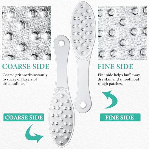 Jutom 4-Piece Stainless Steel Foot File - Double-Sided Callus Remover