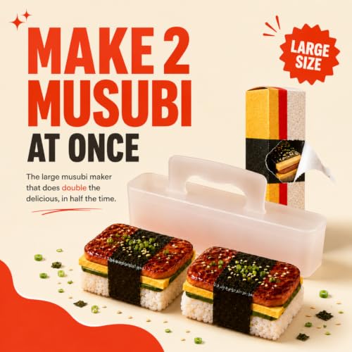 Large Double Musubi Sushi Maker Mold | Non-Stick Rice Ball Press