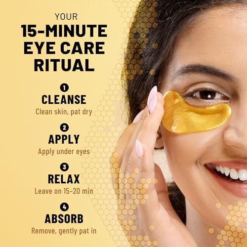TOLEVITA Gold Caffeine & Vitamin C Under Eye Patches - Brightening & Hydrating 60 Patches