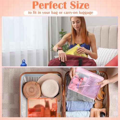 Pastel TSA Approved Travel Toiletry Bags - 4 Pack Leak-proof Makeup Organizer (8.5 x 6.3 x 2.9 Inch)