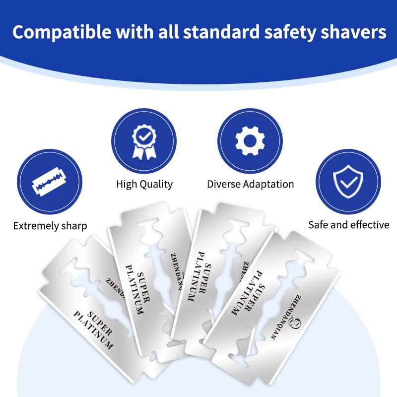 Premium Double Edge Razor Blades - 100 Pack Swedish Steel