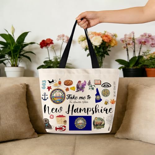 Take Me To New Hampshire Tote Bag - Lightweight Reusable Grocery Bag