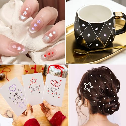 Self-Adhesive Face Gems Stickers - 6 PCS Sparkly Rhinestones for Makeup