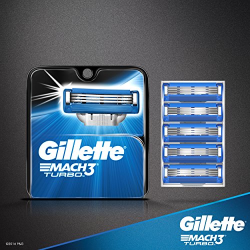 Gillette Mach3 Turbo Men's Razor Blade Refills, 4 Count