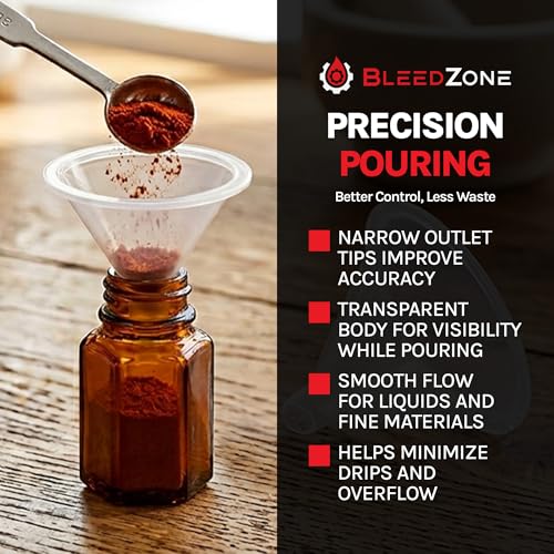 BleedZone Small & Medium Plastic Funnel Set for Kitchen & Crafts - 2 Pack