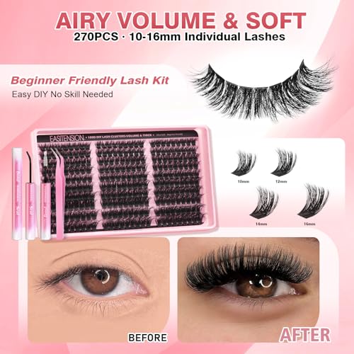 EASITENSION 270 PCS DIY 3D Lash Clusters Kit - Fluffy & Lightweight
