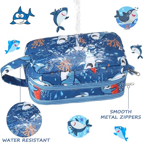CAMTOP Kids Travel Toiletry Bag Shark Variant Waterproof Kid's Bathroom Organizer