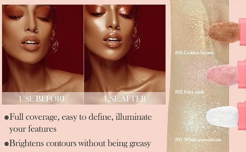 Glitter Highlighter Powder for Face & Body - White Moonbeam