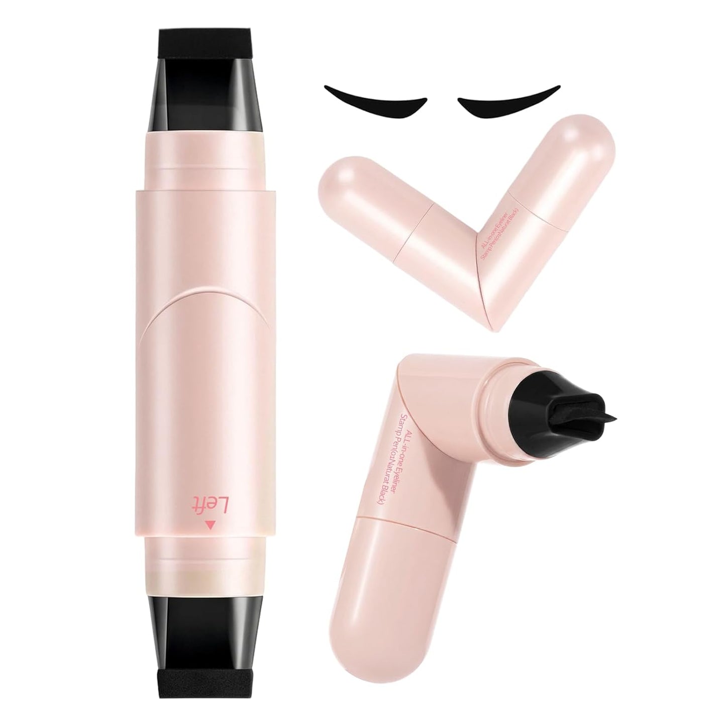 Winged Eyeliner Stamp Pen - Dual-Ended Cat Eye Makeup Tool | Waterproof, Quick-Dry, Smudge-Proof, Black