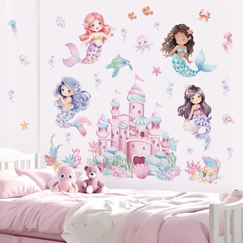 Mermaid Wall Decals - Under The Sea Ocean Castle Stickers
