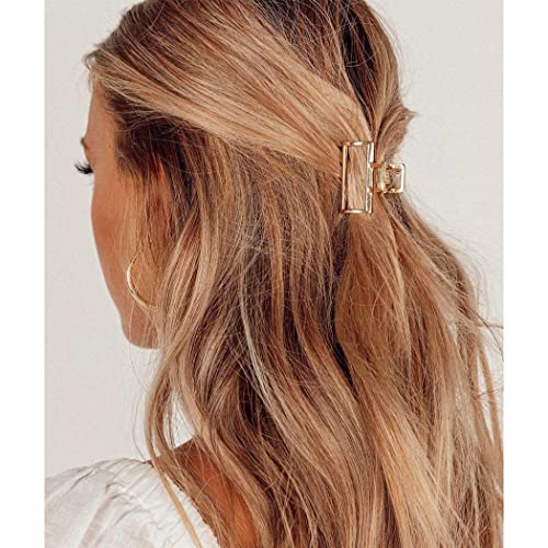 Gold Non-Slip Claw Hair Clips for Women & Girls - Mini Hair Accessories (2 Pack)