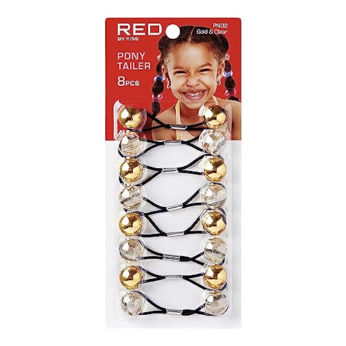 RED by Kiss 8 Pack Colorful Ball Hair Ties for Kids & Toddlers