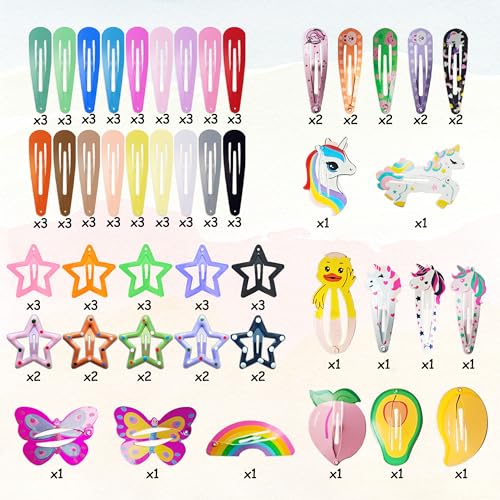 Colorful Metal Hair Clips Set for Girls and Women - 101 Non-Slip Barrettes & Barrettes