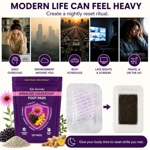 Sole Serenity Foot Pads with Vitamin C, Ginger & Zinc (Immune Harmony - 20 Pads) by Lure Essentials