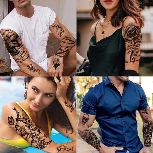 Gabizafia 77 Sheets Barbed Wire Temporary Tattoos — Wire Chains Web (Variation: Wire Chains Web) White Trash Party