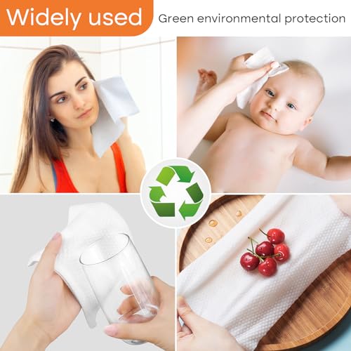 SUNLAND Disposable Face Towels - Soft Biodegradable Wipes, 160 Count