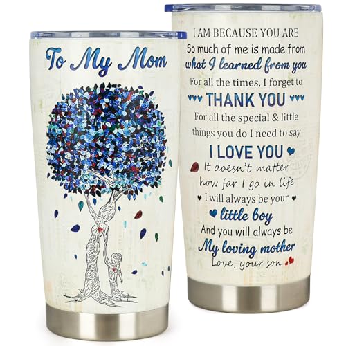 20 oz Stainless Steel Tumbler for Mom - Heartfelt Gift from Son
