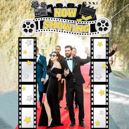 Movie Night Porch Sign Set - 3 Pcs Party Decoration, Now Showing