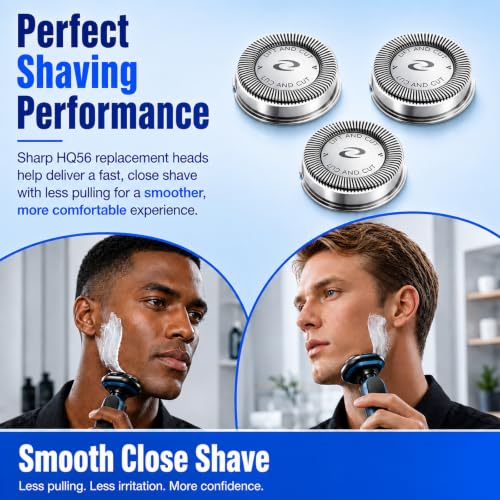 3PCS Replacement Shaver Heads Compatible with Philips Norelco HQ3 HQ4 HQ55 HQ56 HQ6 - Easy Install & Clean