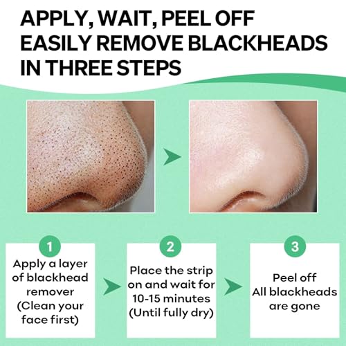 Blackhead Remover Peel Off Mask Set with Pore Strips - Easy 2-Step Acne Treatment