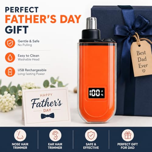 Electric Nose Hair Trimmer for Men Women, Rechargeable Mini Travel Trimmer for Nose and Ear Hair Clippers Portable Trimming with LED Display, Father¡¯s Day Gift