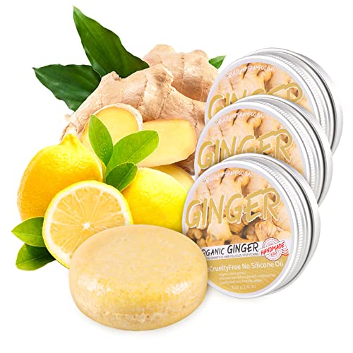 Starhig Ginger Hair Regrowth Shampoo Bar - Natural 3 Pcs for All Hair Types