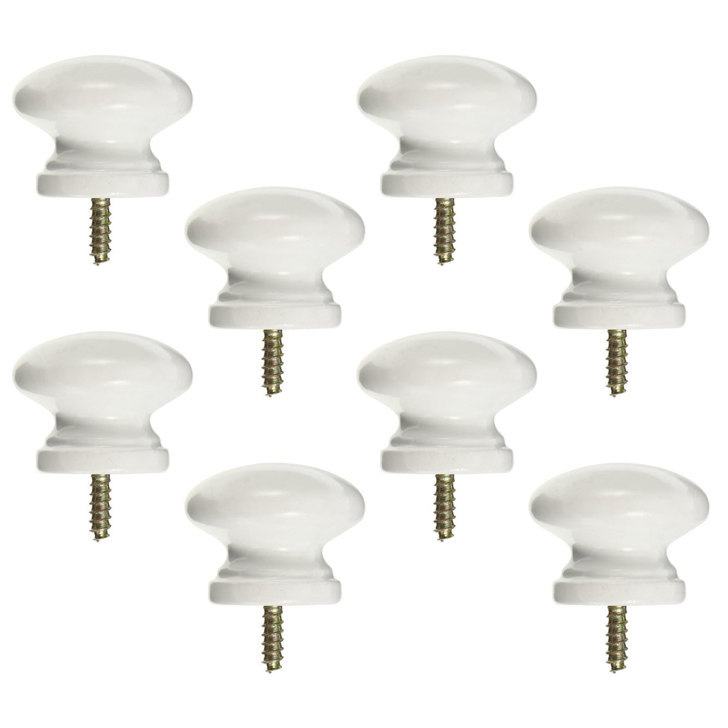 POPETPOP 8 Pcs Self-Tapping Solid Wood Handle, Round Dresser Pulls, Cabinet Knob Pulls for Drawers Wardrobe, Closet, Chinese Door, Jewelry Box
