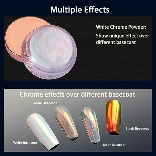 Allstarry Sunset Field Unicorn Chrome Nail Powder Aurora Mermaid Iridescent White Pearl