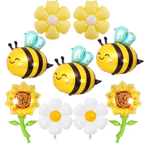 Bee & Flower Foil Balloon Set for Baby Showers & Gender Reveals