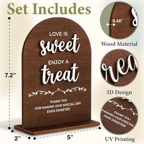 Love Is Sweet Take a Treat Wood Sign with Stand for Weddings