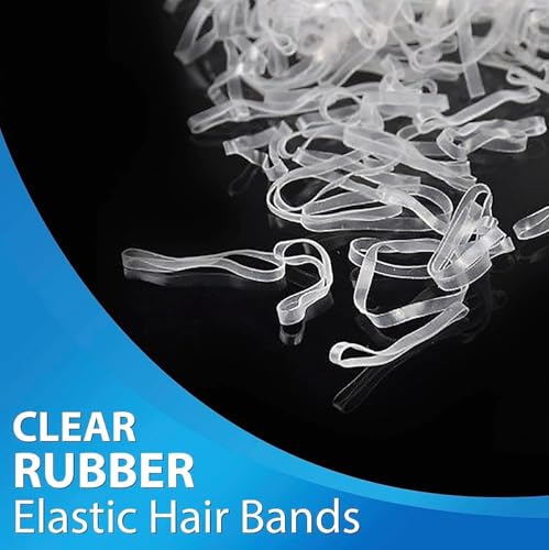 Clear100 Mini Hair Elastics for Thin Hair - 100 Pack, Plastic Wire Ties by Cosy Companions