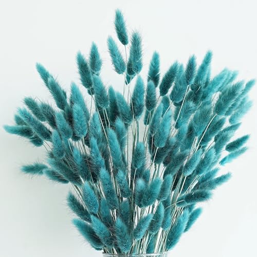120 PCS Dried Pampas Grass Decor - 17-Inch Bunny Tails for Boho Weddings
