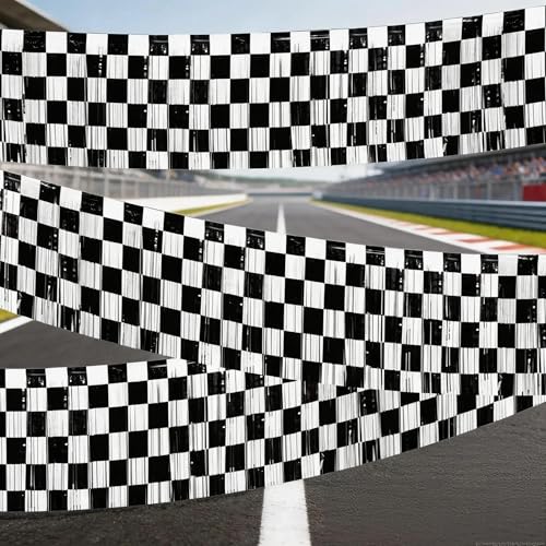 Race Car Birthday Party Checkered Foil Banner Set - 2 Pack