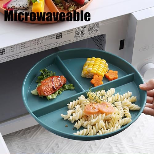 Delphinus 8-Pack 9-Inch Unbreakable Divided Plates | Lightweight BPA-Free