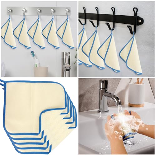 10-Piece Exfoliating Washcloth Set, Dual-Sided Cotton & Nylon Body Scrubber