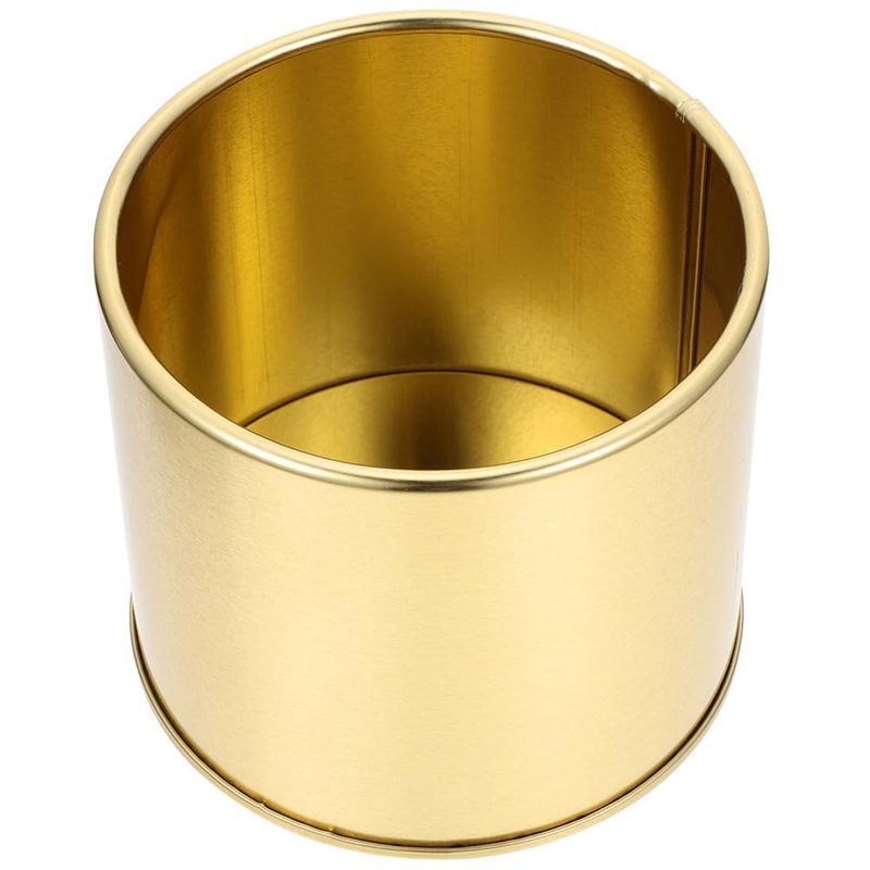 POPETPOP Gold Mini Pot for Indoor-Outdoor: Metal Plants Bucket, Gold Decor Pots for Modern Home Table Office Desk Bathroom Balcony Decoration - 5.31 inch