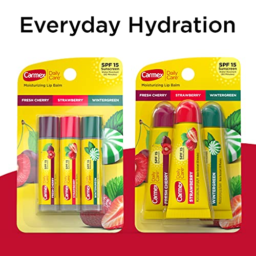 Carmex Daily Care Moisturizing Lip Balm SPF 15 Multipack, 6-Piece Set