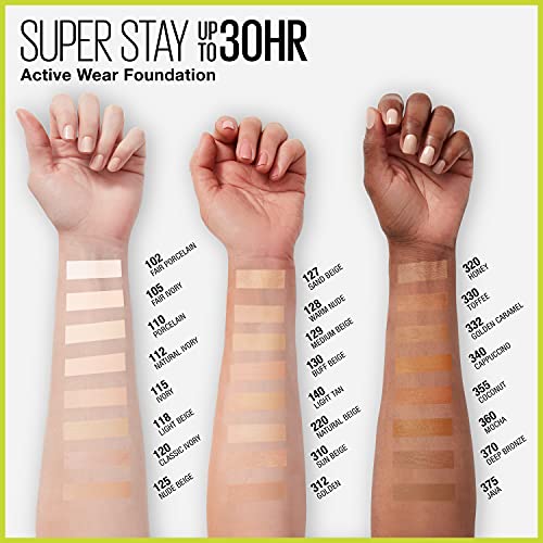 Maybelline Super Stay Full Coverage Liquid Foundation, Mocha 1 Fl Oz - 30HR Wear, Matte Finish