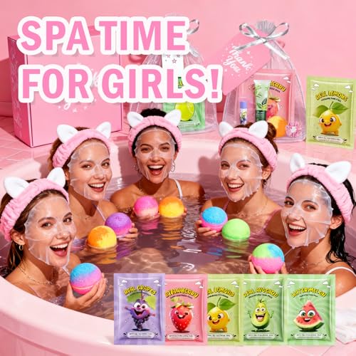 55-Piece Spa Party Supplies Kit for Girls - Skincare Gift Set for Sleepovers