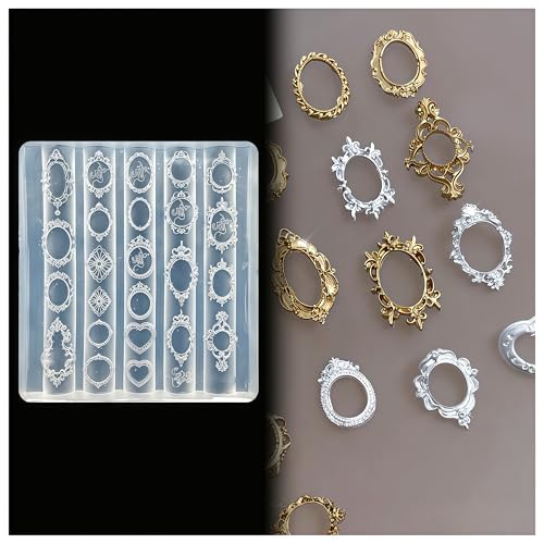 3D Silicone Nail Art Frame Molds for Gel & Resin Crafts