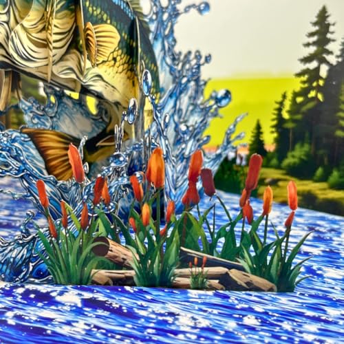 3D Pop-Up Fishing Card for Father's Day | Bass Scene Gift