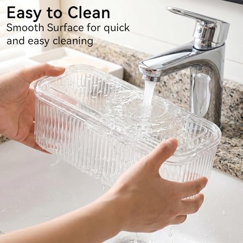 Legrape Clear Makeup Brush Holder Organizer with Lid for Vanity & Travel