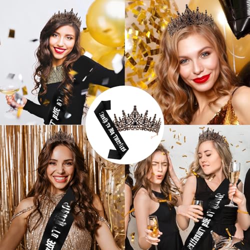 KICOSY 30th Birthday Crown & 'Death to My Twenties' Sash Set