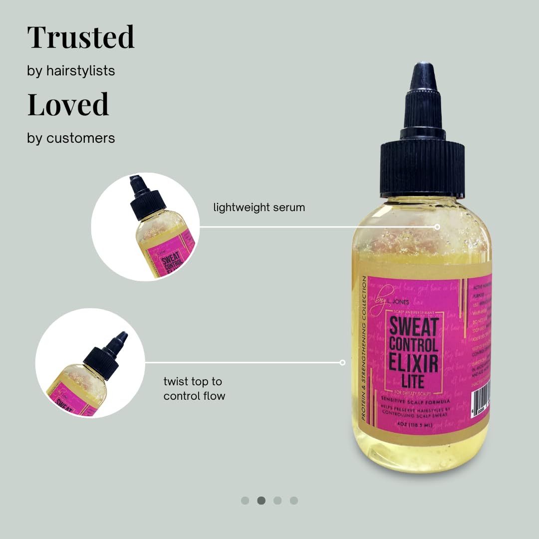 L. Jones Scalp Antiperspirant Serum - Sweat Control Elixir for Silk Presses & Braids | Lite/Sensitive Scalp